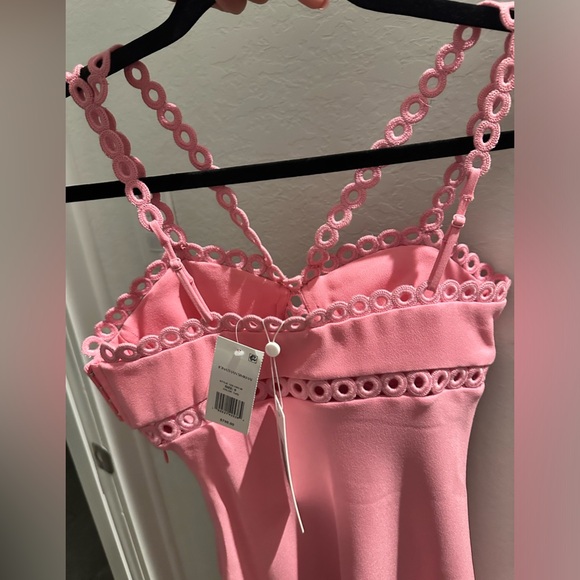 Jonathan SIMKHAI Sevilla Crochet Ring Midi Dress Pink NWT - Picture 6 of 14